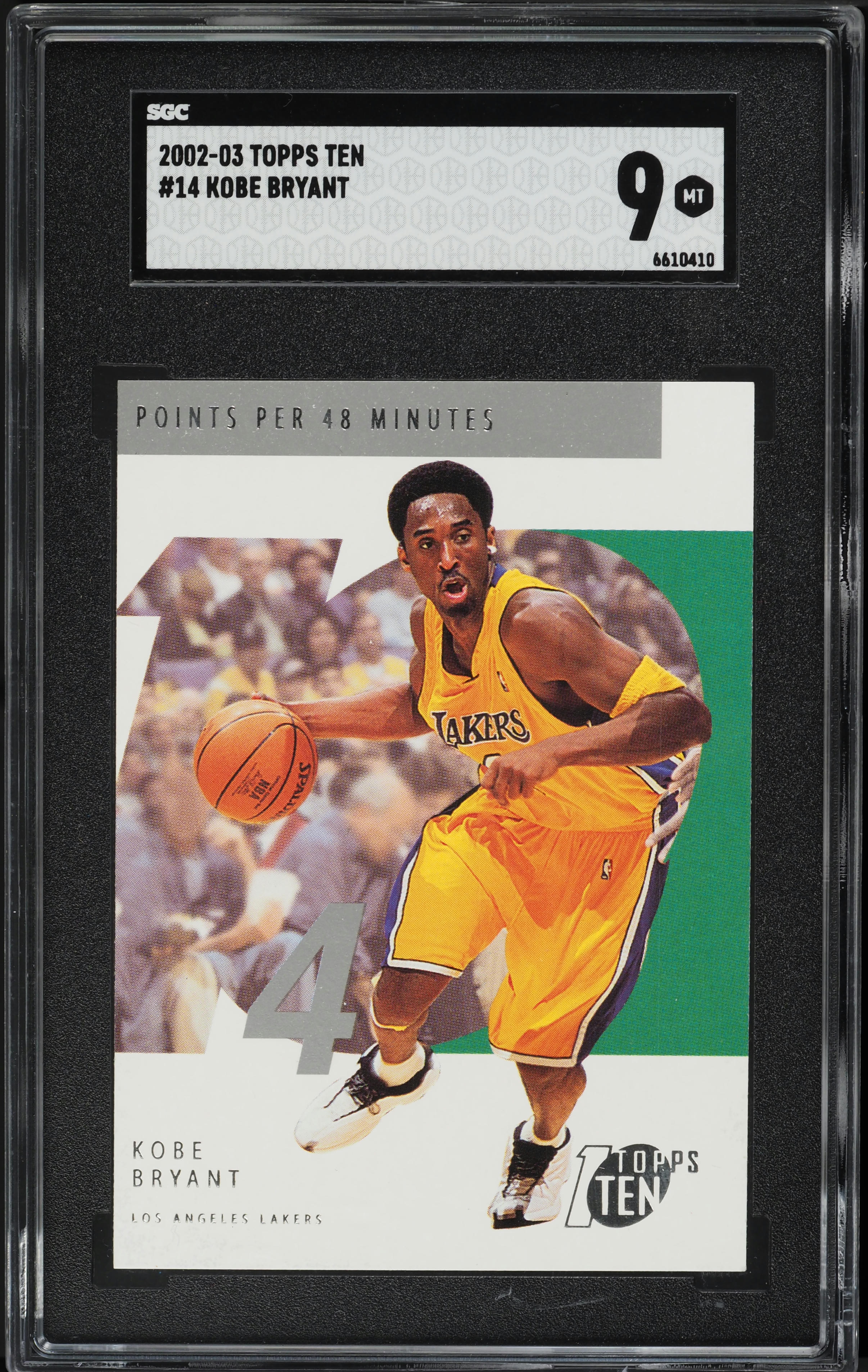 2002 Topps Ten Kobe Bryant #14 SGC 9 MINT