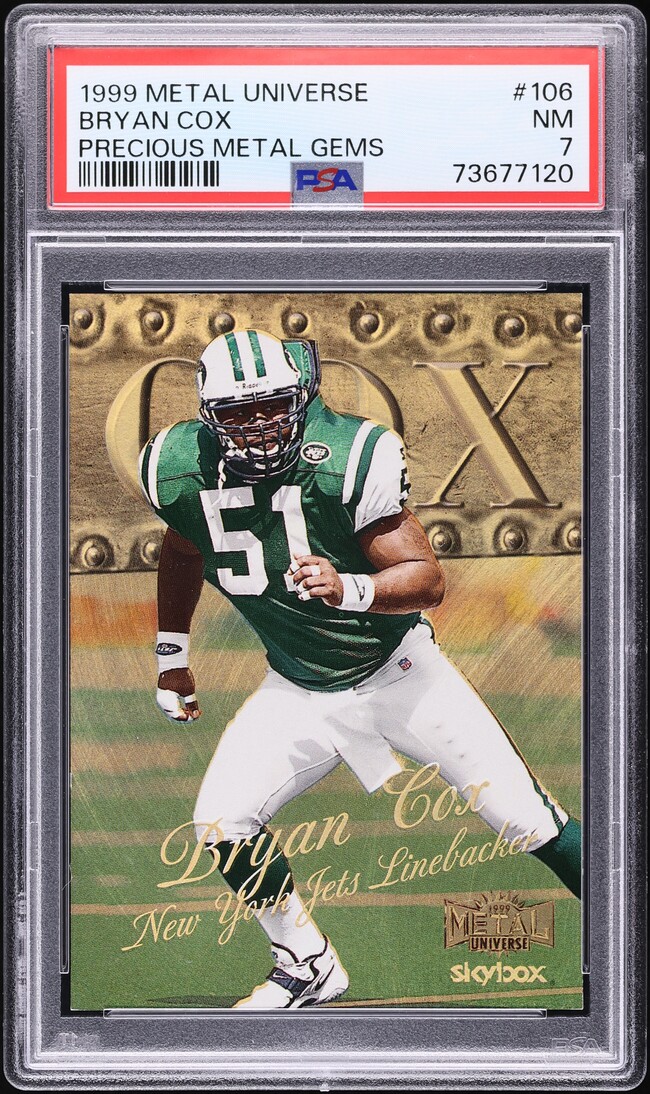 1999 Metal Universe Precious Metal Gems PMG Bryan Cox /50 #106 PSA 7 NRMT