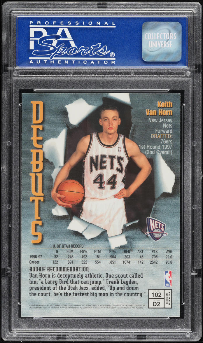 1997 Finest Refractor Keith Van Horn ROOKIE #102 PSA 10 GEM MINT