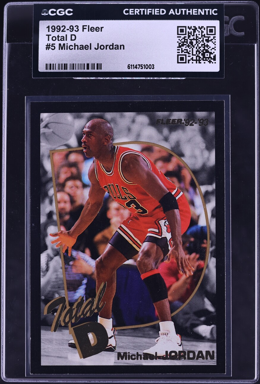 1992 Fleer Total D Michael Jordan #5 CGC AUTH
