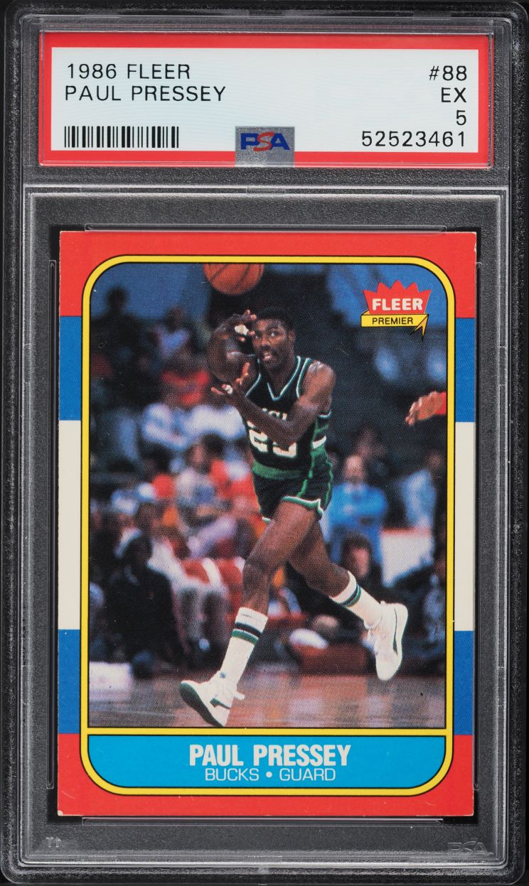 1986 Fleer Basketball Paul Pressey #88 PSA 5 EX