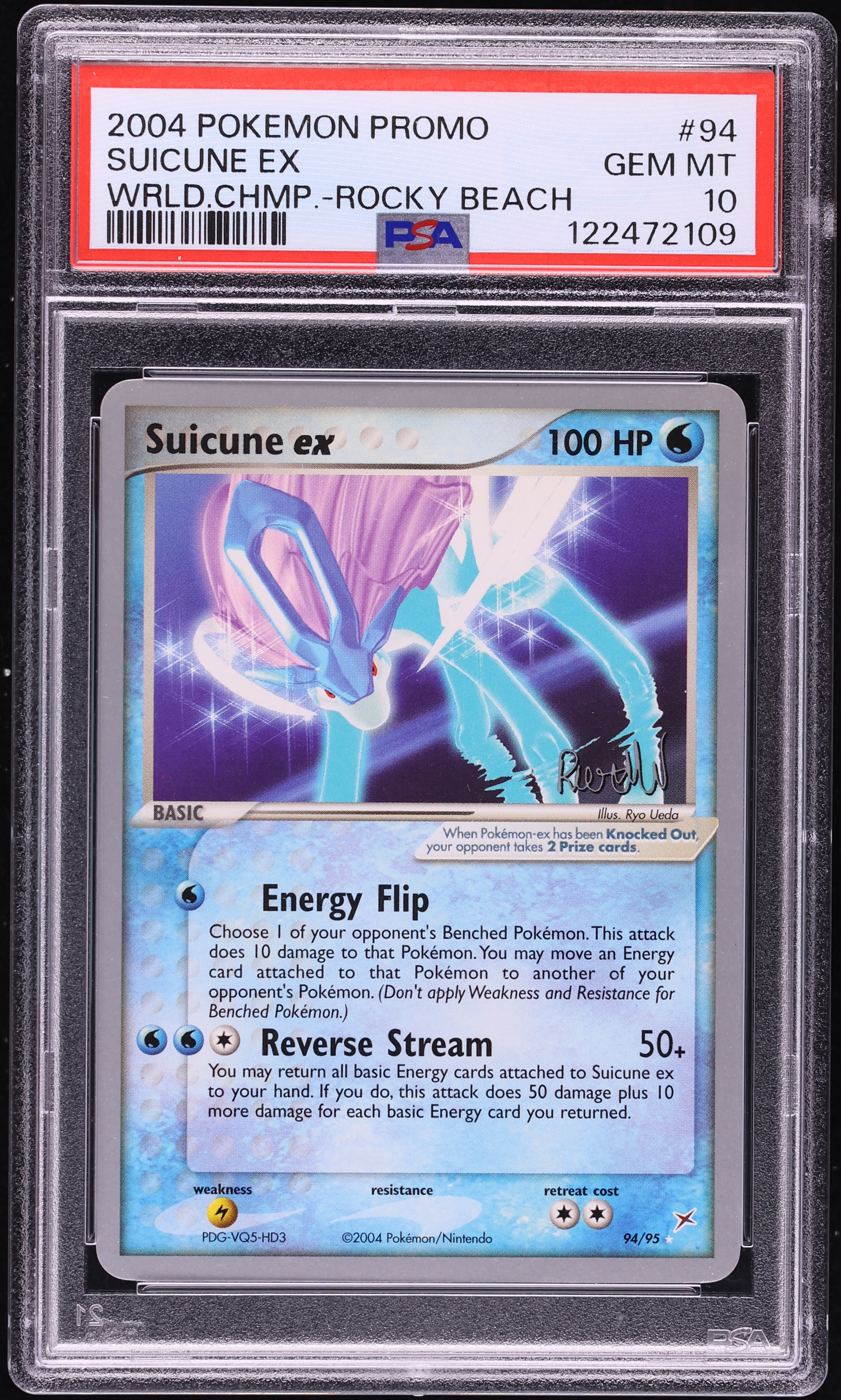 2004 Pokemon World Championships Promo Rocky Beach Suicune Ex #94 PSA 10 GEM MINT