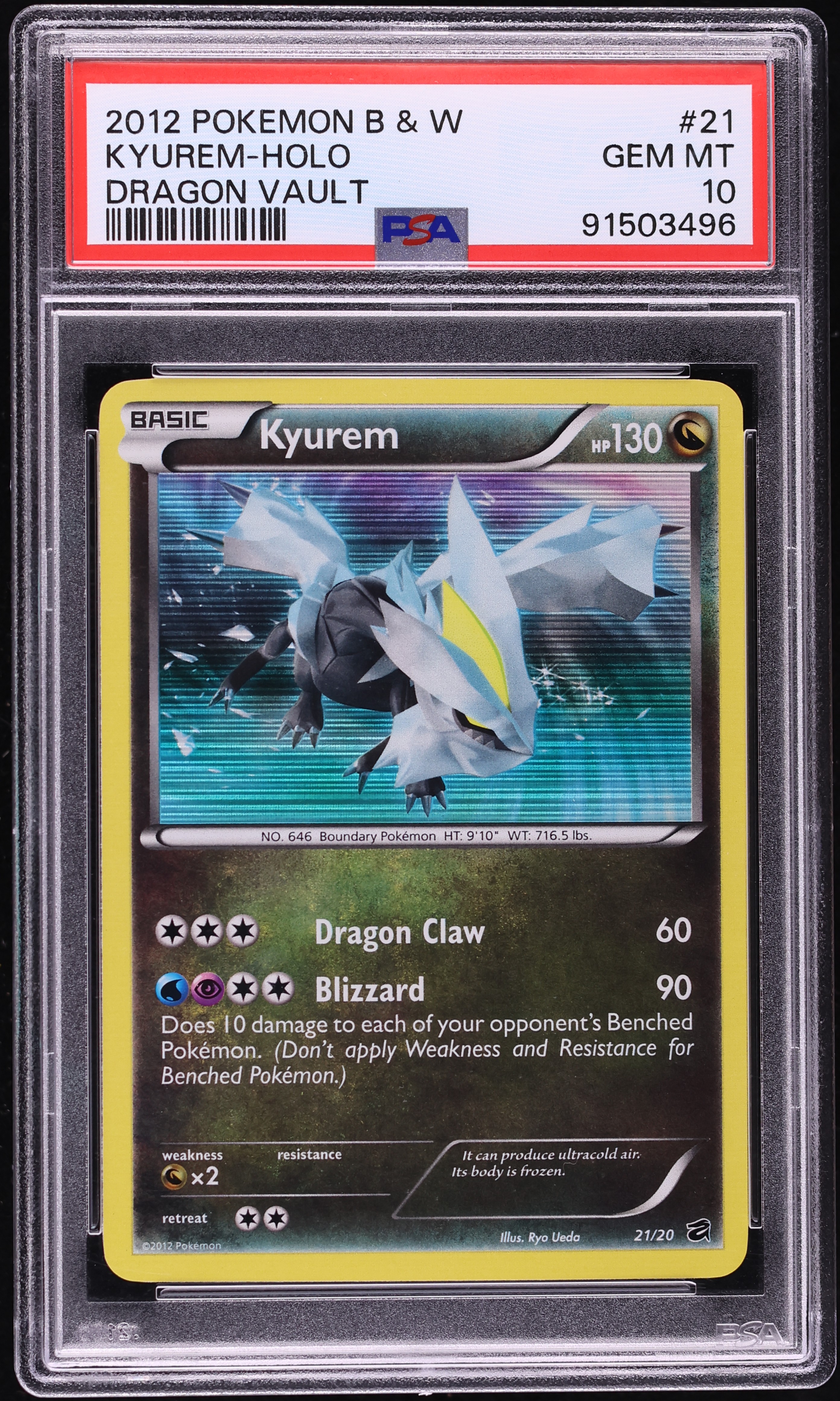 2012 Pokemon Black & White Dragon Vault Holo Kyurem #21 PSA 10 GEM MINT