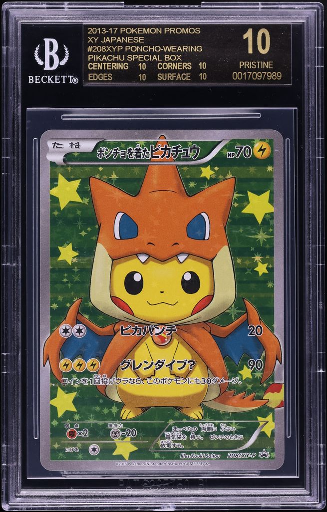 2016 Pokemon Japanese XY Promo Special M Charizard Y Poncho Pikachu #208 BGS 10 BLACK LABEL