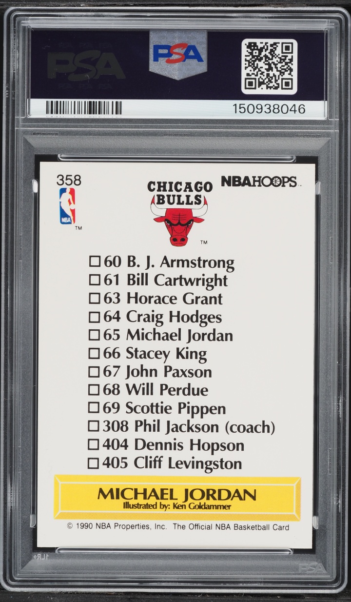 1990 Hoops Team Checklist Michael Jordan #358 PSA 9 MINT