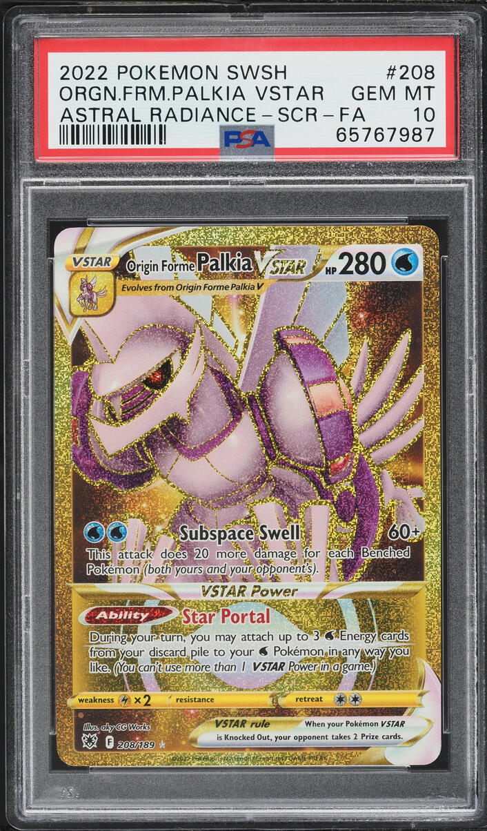 2022 Pokemon SWSH Astral Radiance Gold Rare Origin Forme Palkia VSTAR #208 PSA 10 GEM MINT