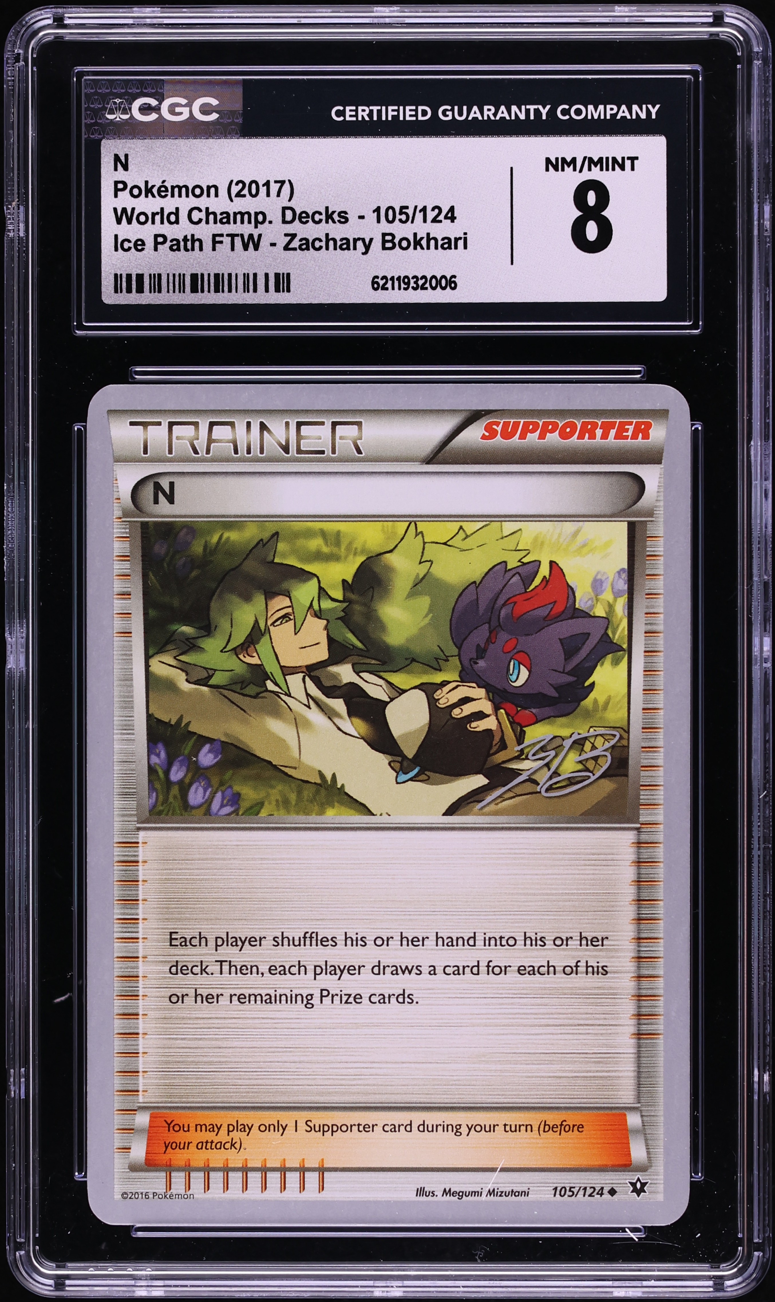 2017 Pokemon World Championships Decks Ice Path FTW Zachary Bokhari N #105 CGC 8 NM-MT