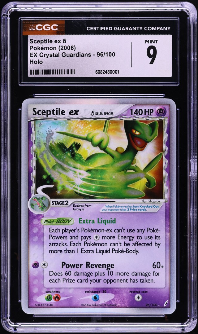 2006 Pokemon EX Crystal Guardians Holo Sceptile ex #96 CGC 9 MINT
