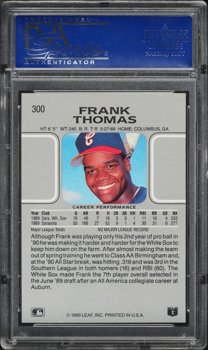 1990 Leaf Frank Thomas ROOKIE #300 PSA 9 MINT