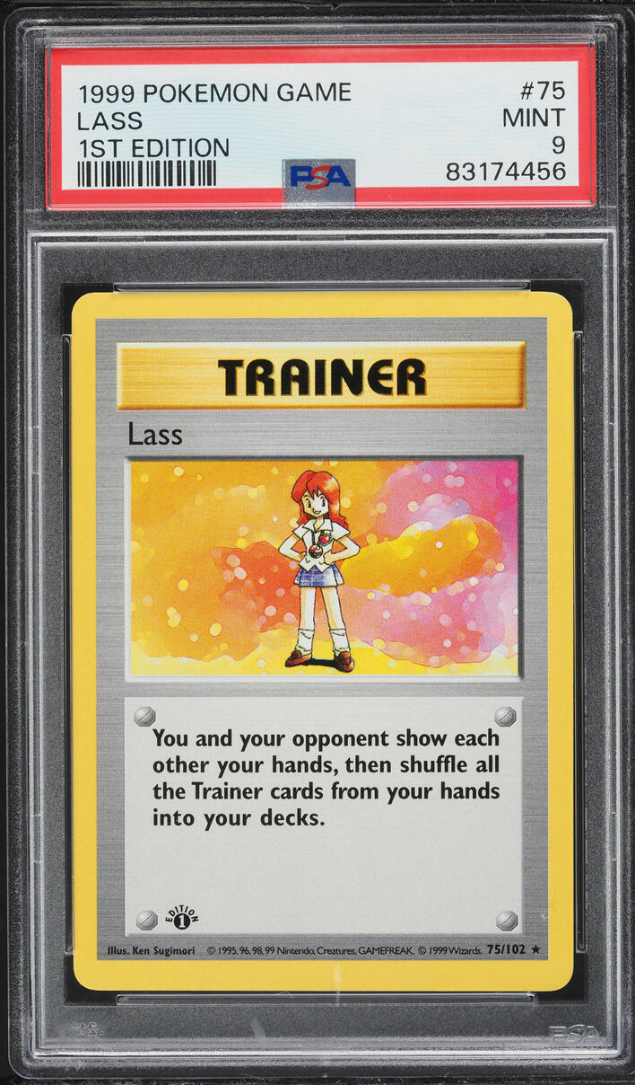 1999 Pokemon Base Set 1st Edition Lass #75 PSA 9 MINT