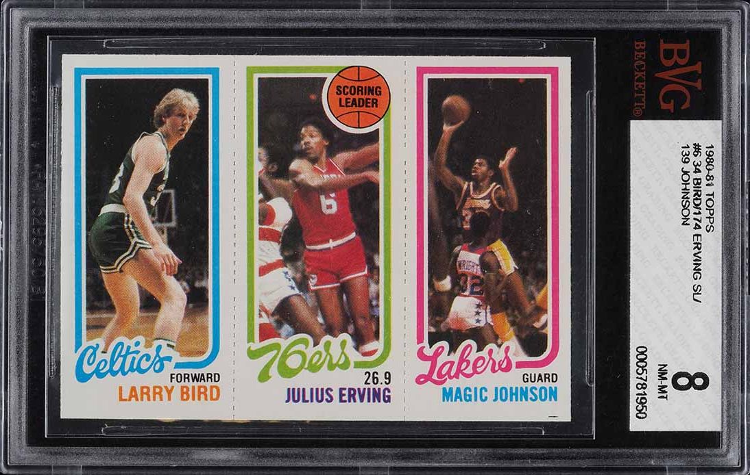 1996 Finest Reprint w/ Coating Larry Bird Julius Erving Magic