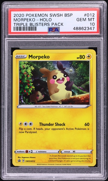 2020 Pokemon Sword & Shield Black Star Promo Holo Morpeko #12 PSA 10 GEM MINT