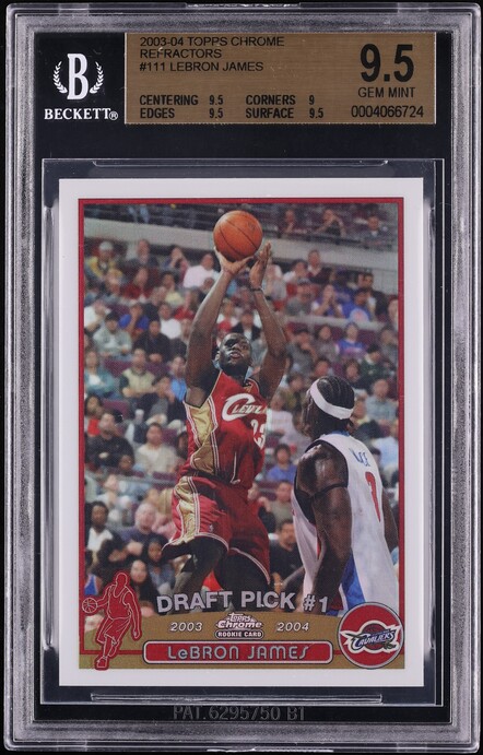 2003 Topps Chrome Refractor LeBron James ROOKIE #111 BGS 9.5 GEM MINT