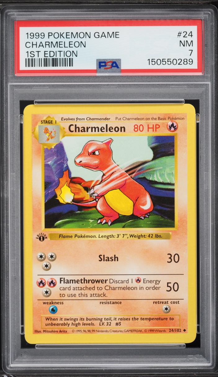 1999 Pokemon Base Set Shadowless 1st Edition Charmeleon #24 PSA 7 NRMT