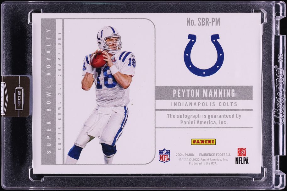 2021 Panini Eminence Super Bowl Royalty Gold Bar Peyton Manning RELIC AUTO 1/2 #SBR-PM - Photo 2