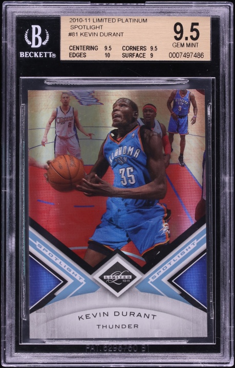 2010 Panini Limited Platinum Spotlight Kevin Durant 1/1 #81 BGS 9.5 GEM MINT