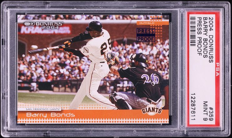 2004 Donruss Press Proof Barry Bonds /100 #359 PSA 9 MINT