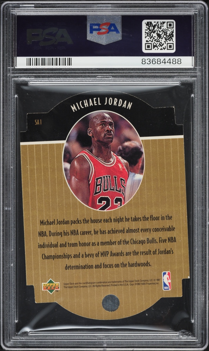1997 Collector's Choice Star Attraction Gold Die-Cut Michael Jordan #SA1 PSA 8 NM-MT
