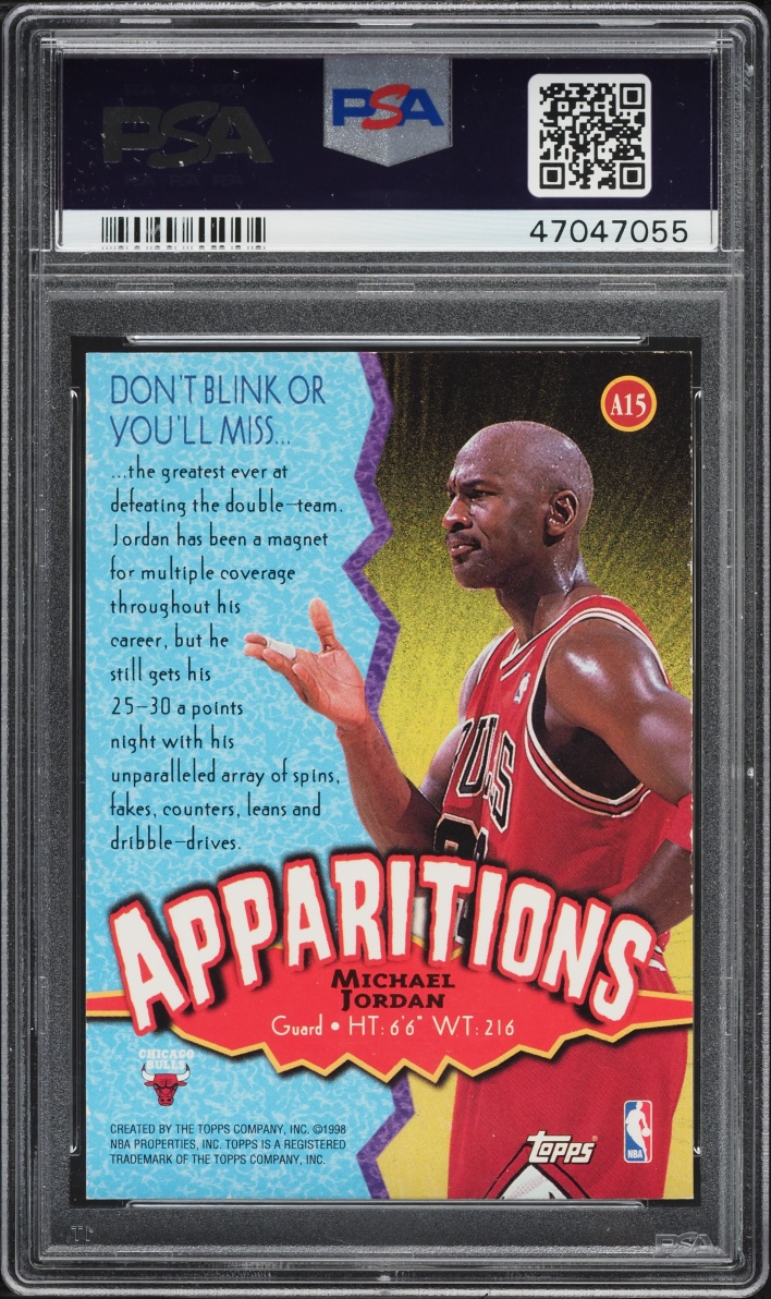 1998 Topps Apparitions Michael Jordan #A15 PSA 9 MINT