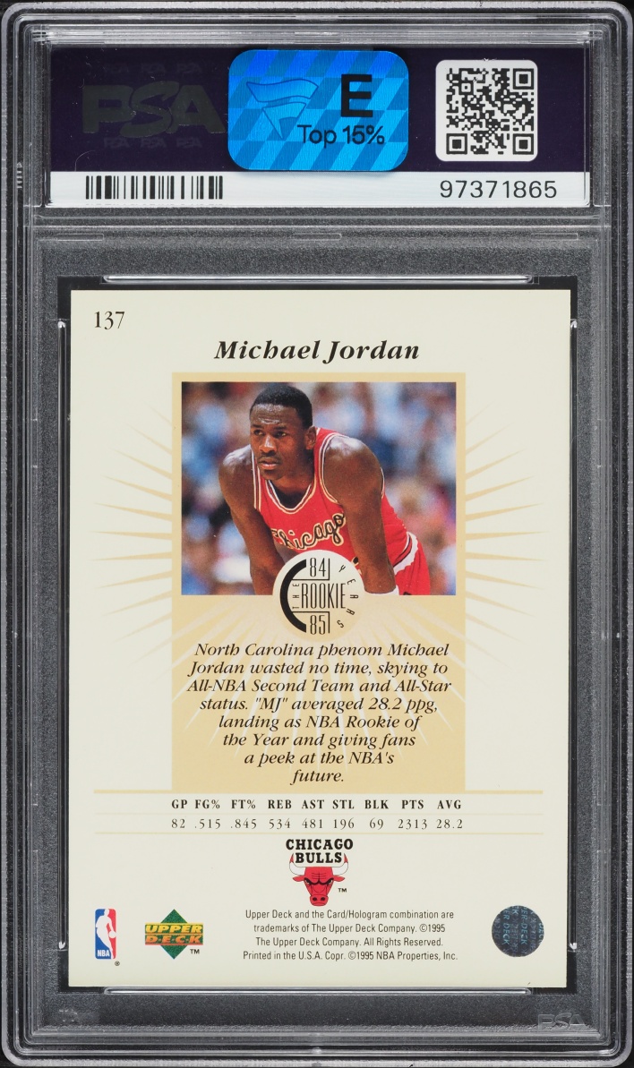 1995 Upper Deck Electric Court Gold Michael Jordan #137 PSA 10 GEM MINT