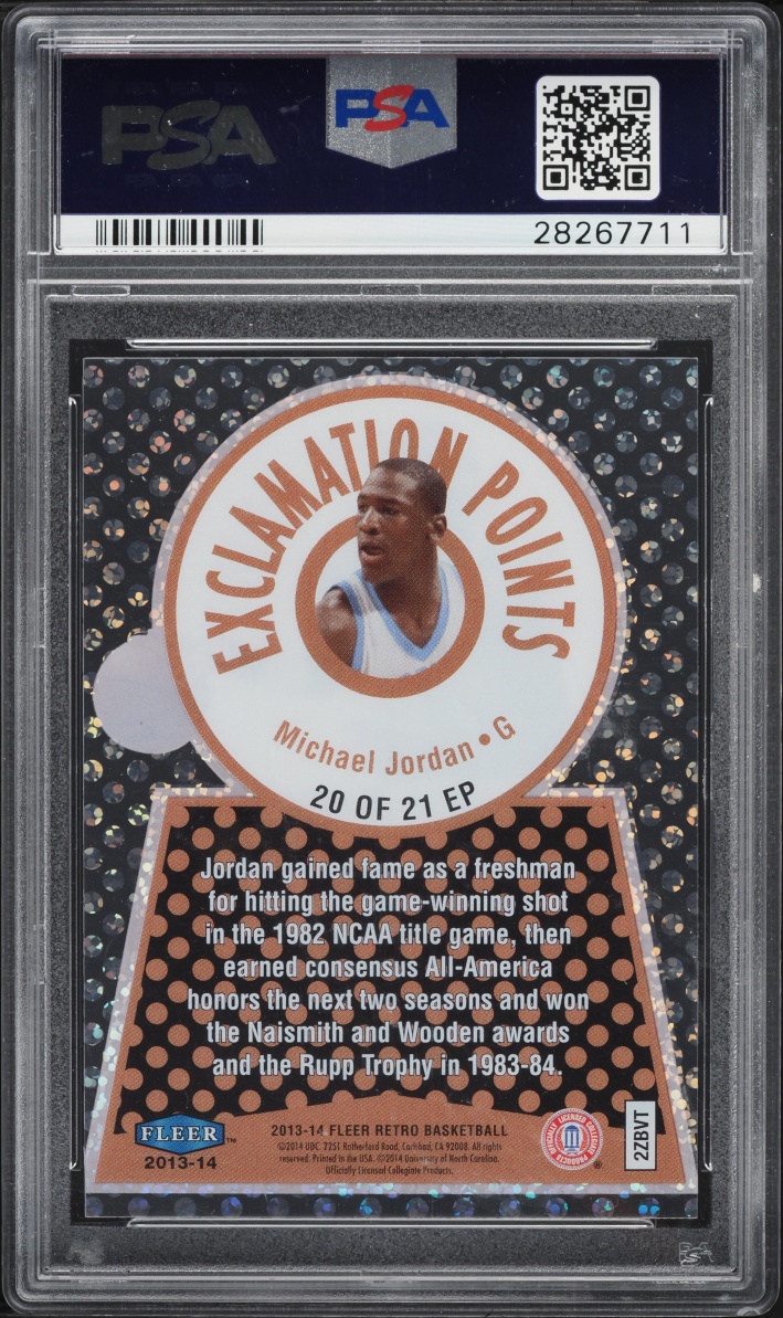 2013 Fleer Retro Ultra Exclamation Points Michael Jordan #20 PSA 10 GEM MINT