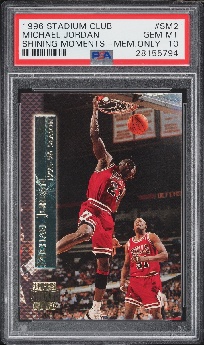 1996 Stadium Club Shining Moments Members Only Michael Jordan #SM2 PSA 10 GEM MINT