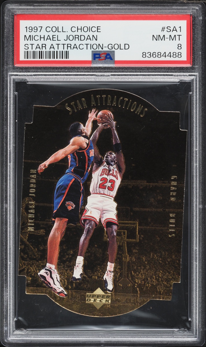 1997 Collector's Choice Star Attraction Gold Die-Cut Michael Jordan #SA1 PSA 8 NM-MT