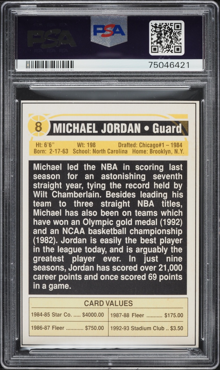 1994 SCD Sports Card Pocket Price Guide Michael Jordan #8 PSA 9 MINT