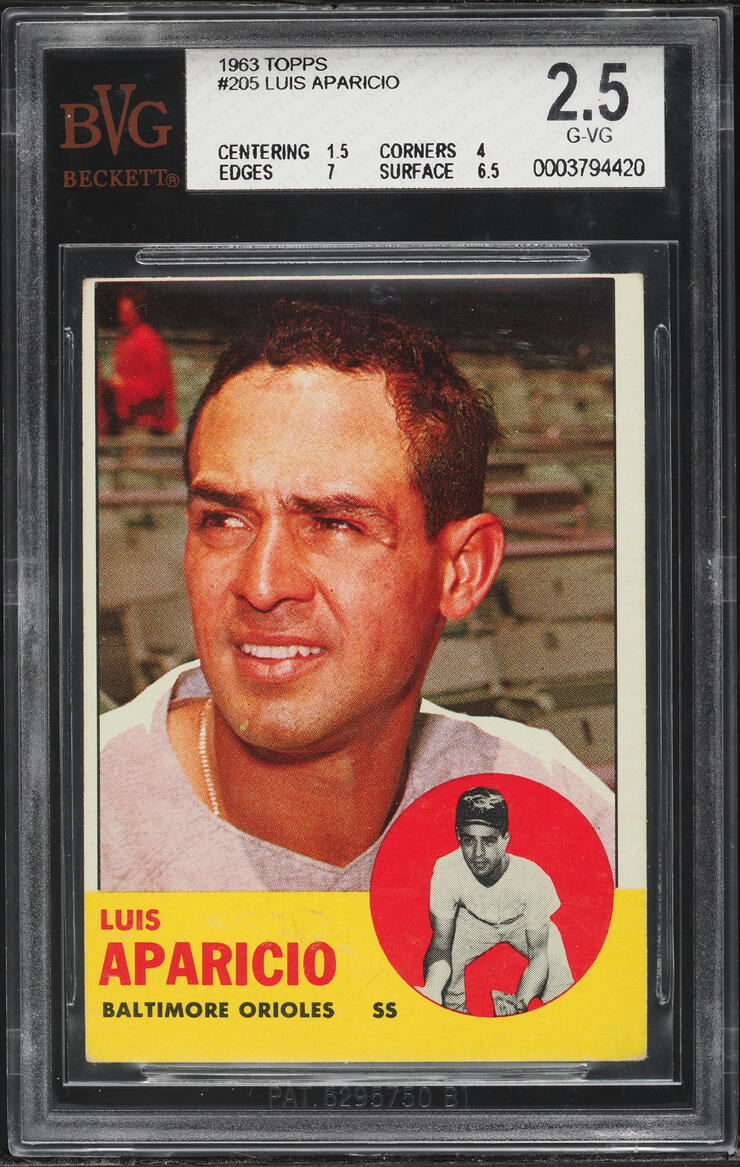 1963 Topps Luis Aparicio #205 BVG 2.5 GD+