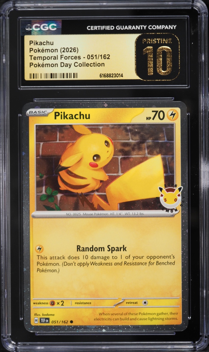 2026 Pokemon Scarlet & Violet Temporal Forces Day Collection Pikachu #51 CGC 10 PRISTINE