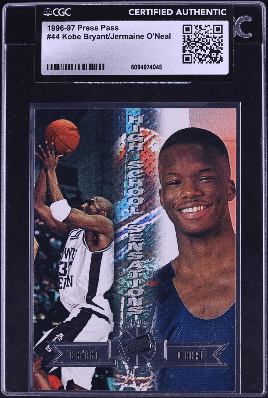 1996 Press Pass High School Sensations Kobe Bryant Jermaine O'Neal ROOKIE #44 CGC AUTH