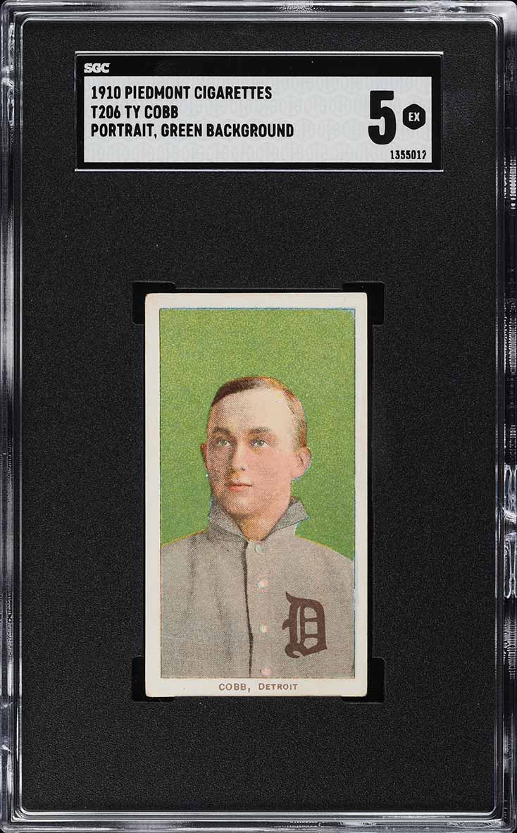 1909-11 T206 Ty Cobb GREEN PORTRAIT SGC 5 EX (PWCC-A)
