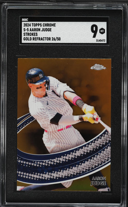 A.ジャッジRC AU ゴールドリフ BGS9.5GEM MINTです。 2024 Topps Chrome Strokes Gold Refractor Aaron Judge /50 #S