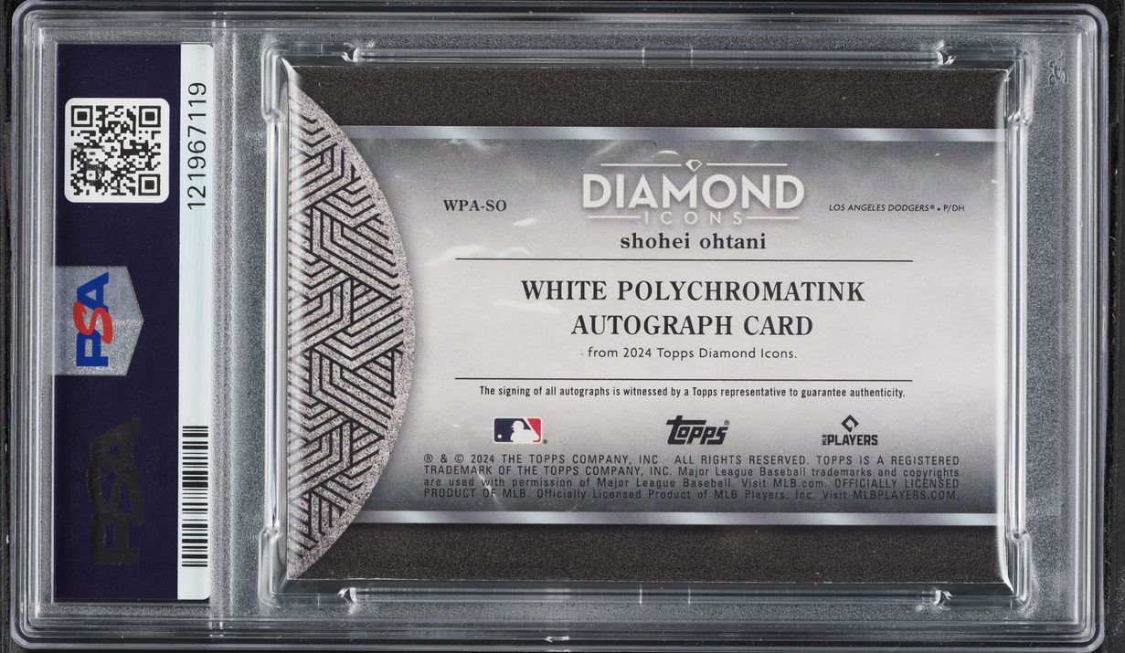 2024 Topps Diamond Icons White Polychromatink Gold Shohei Ohtani AUTO DNA 10 1/1 PSA AUTH