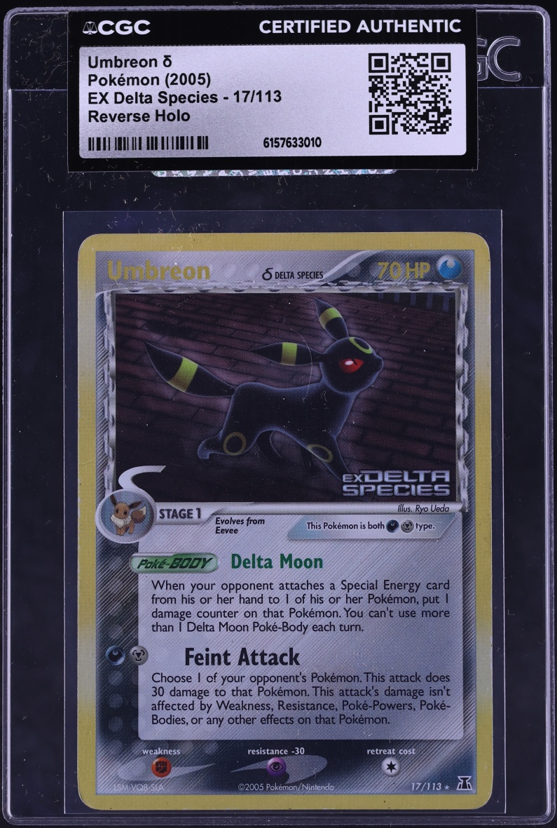 2005 Pokemon EX Delta Species Reverse Holo Umbreon #17 CGC AUTH