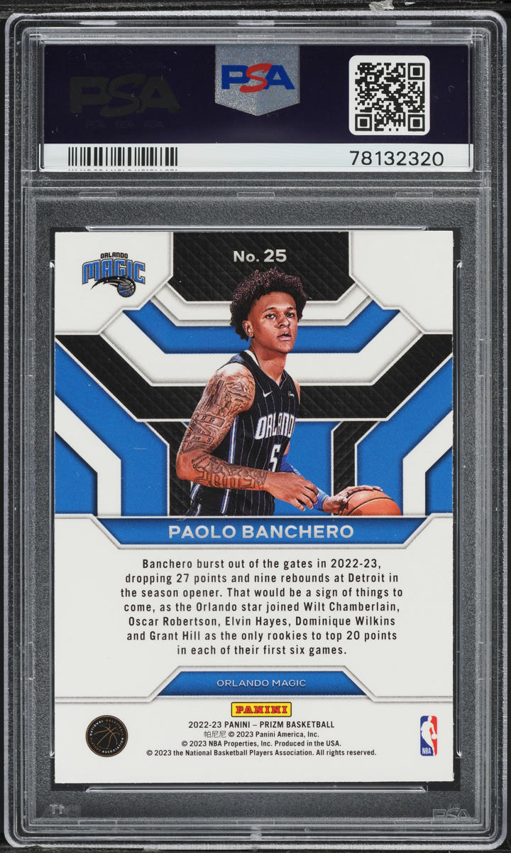 2022 Panini Prizm Emergent Paolo Banchero ROOKIE #25 PSA 9 MINT