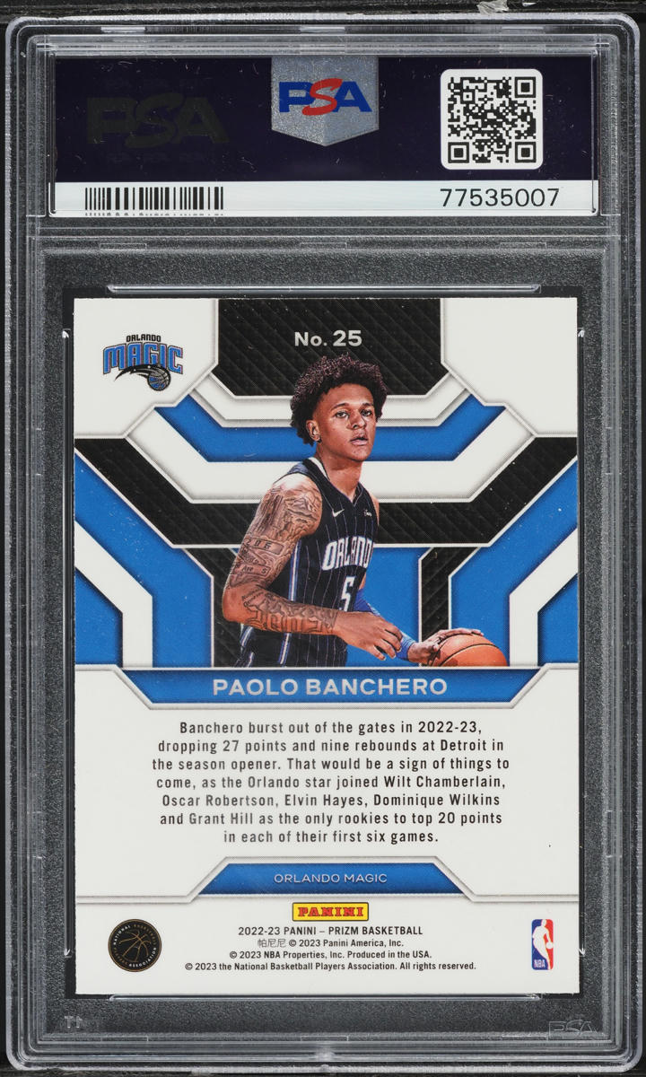 2022 Panini Prizm Emergent Paolo Banchero ROOKIE #25 PSA 10 GEM MINT