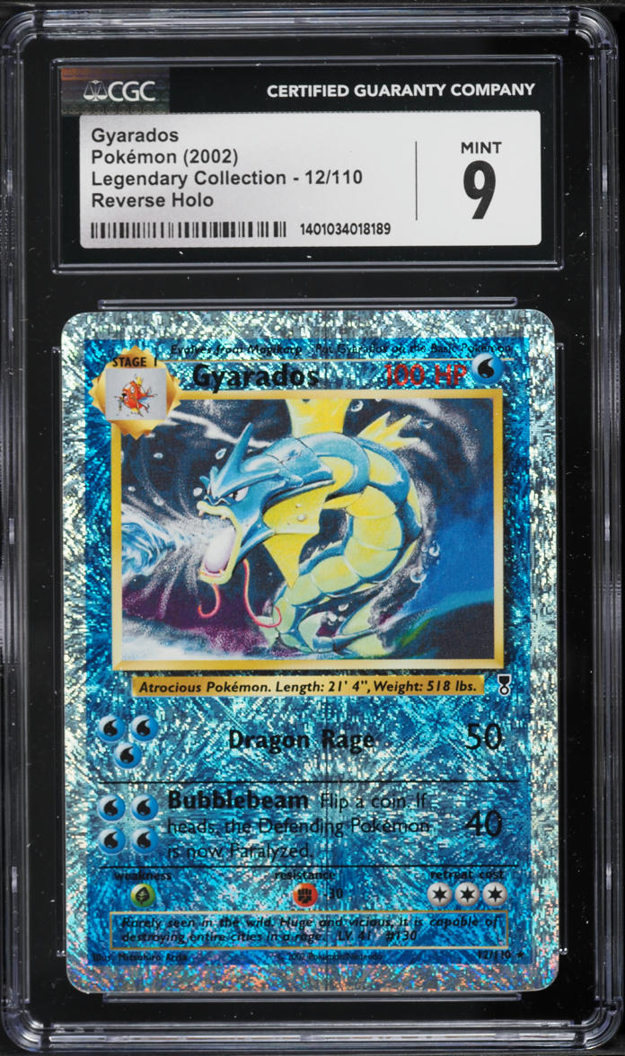 2002 Pokemon Legendary Collection Reverse Holo Gyarados #12 CGC 9 MINT