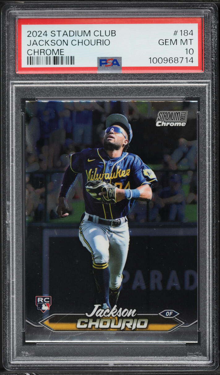 2024 Stadium Club Chrome Jackson Chourio ROOKIE #184 PSA 10 GEM MINT