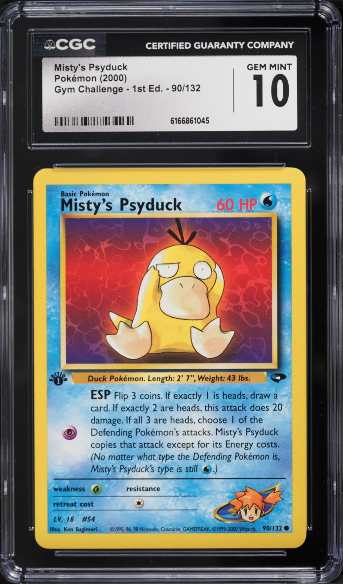 2000 Pokemon Gym Challenge 1st Edition Misty's Psyduck #90 CGC 10 GEM MINT