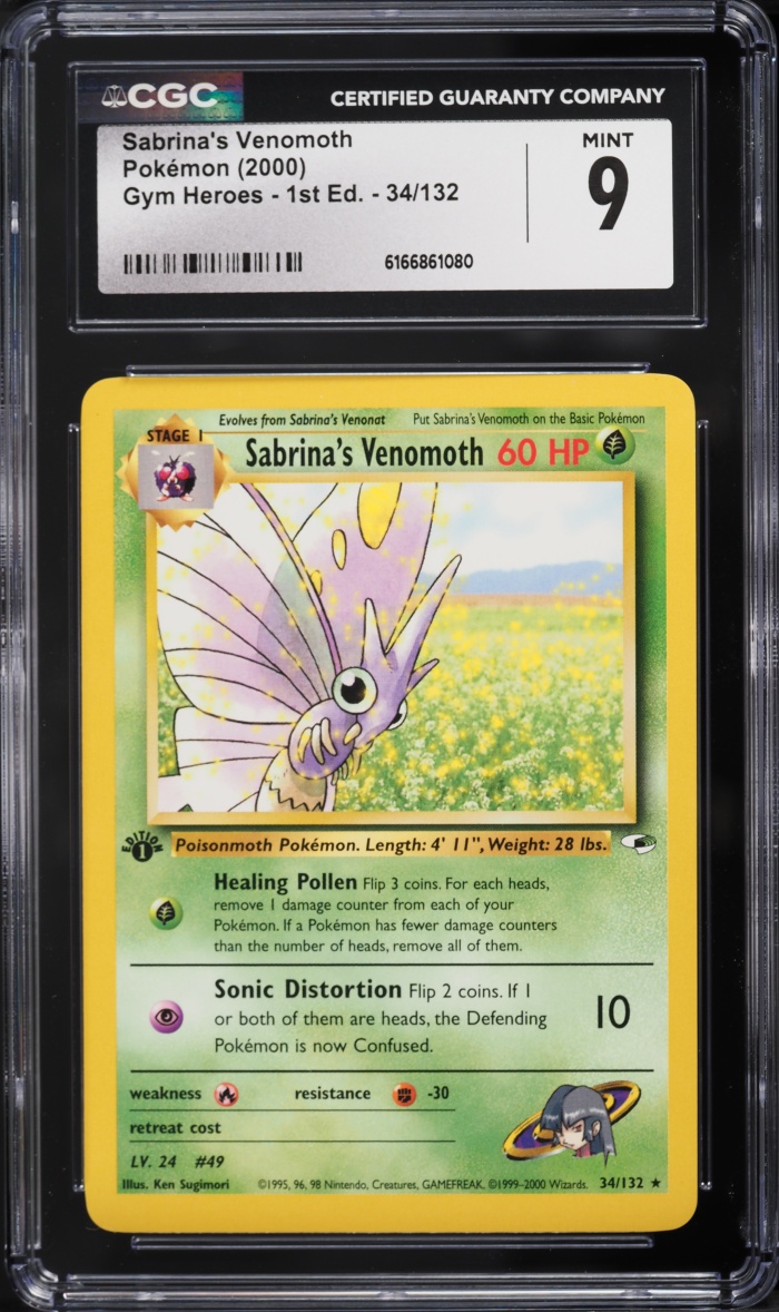 2000 Pokemon Gym Heroes 1st Edition Sabrina's Venomoth #34 CGC 9 MINT