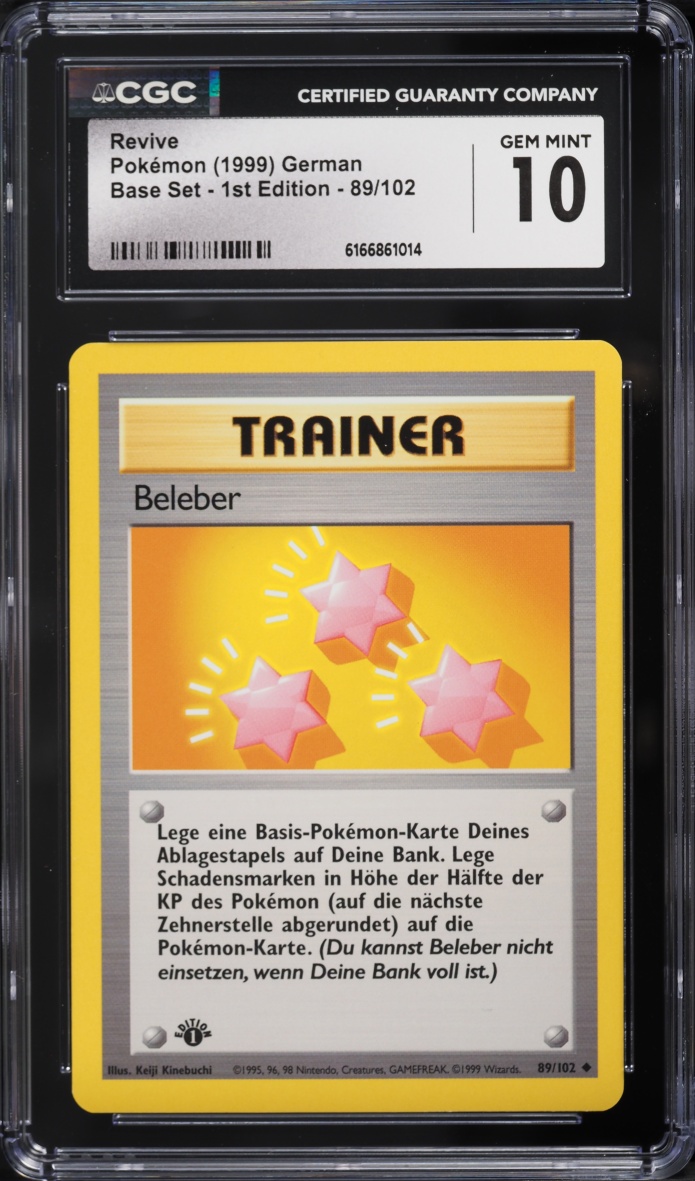 1999 Pokemon German Base Set 1st Edition Revive #89 CGC 10 GEM MINT