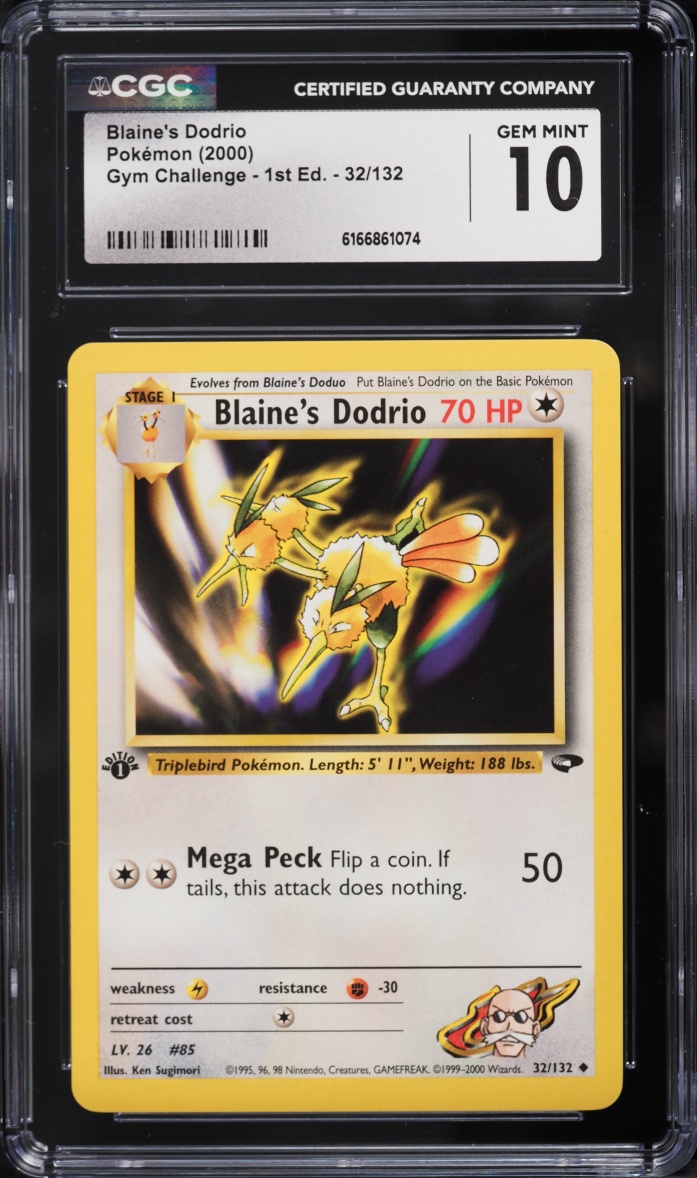 2000 Pokemon Gym Challenge 1st Edition Blaine's Dodrio #32 CGC 10 GEM MINT