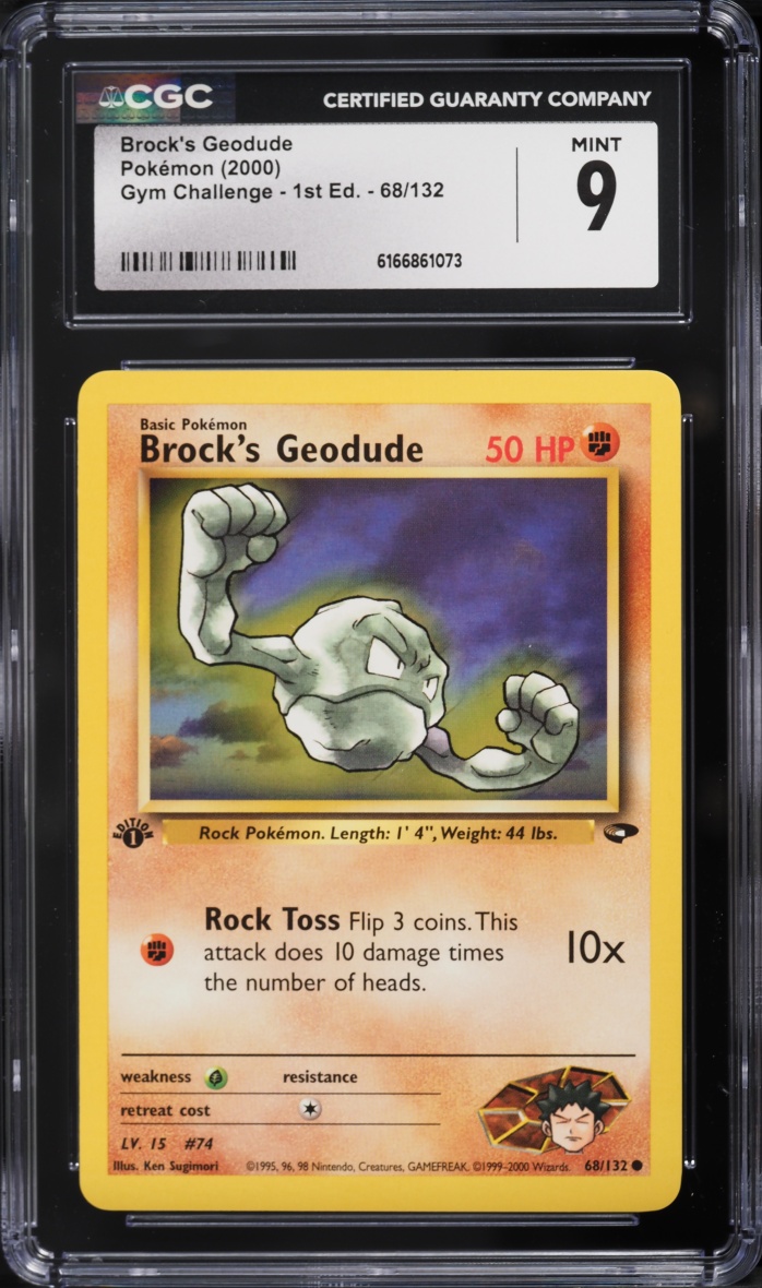 2000 Pokemon Gym Challenge 1st Edition Brock's Geodude #68 CGC 9 MINT