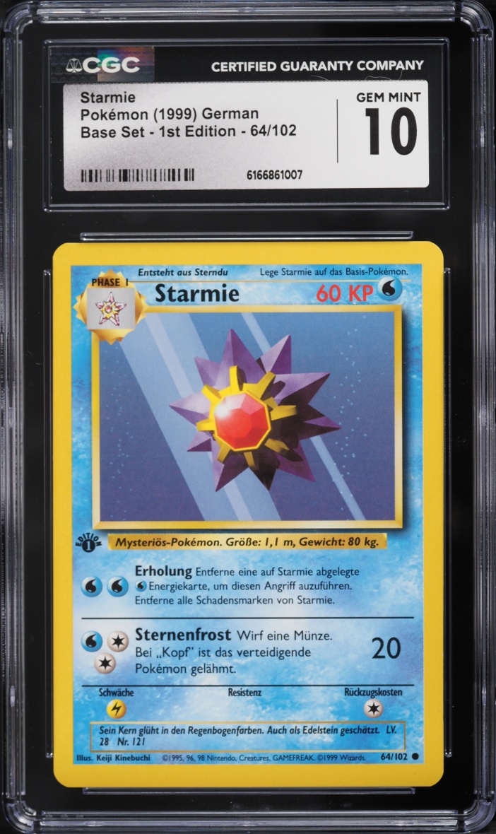 1999 Pokemon German Base Set 1st Edition Starmie #64 CGC 10 GEM MINT
