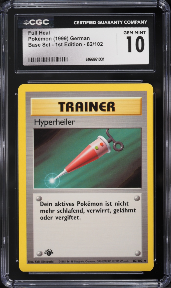 1999 Pokemon German Base Set 1st Edition Full Heal #82 CGC 10 GEM MINT