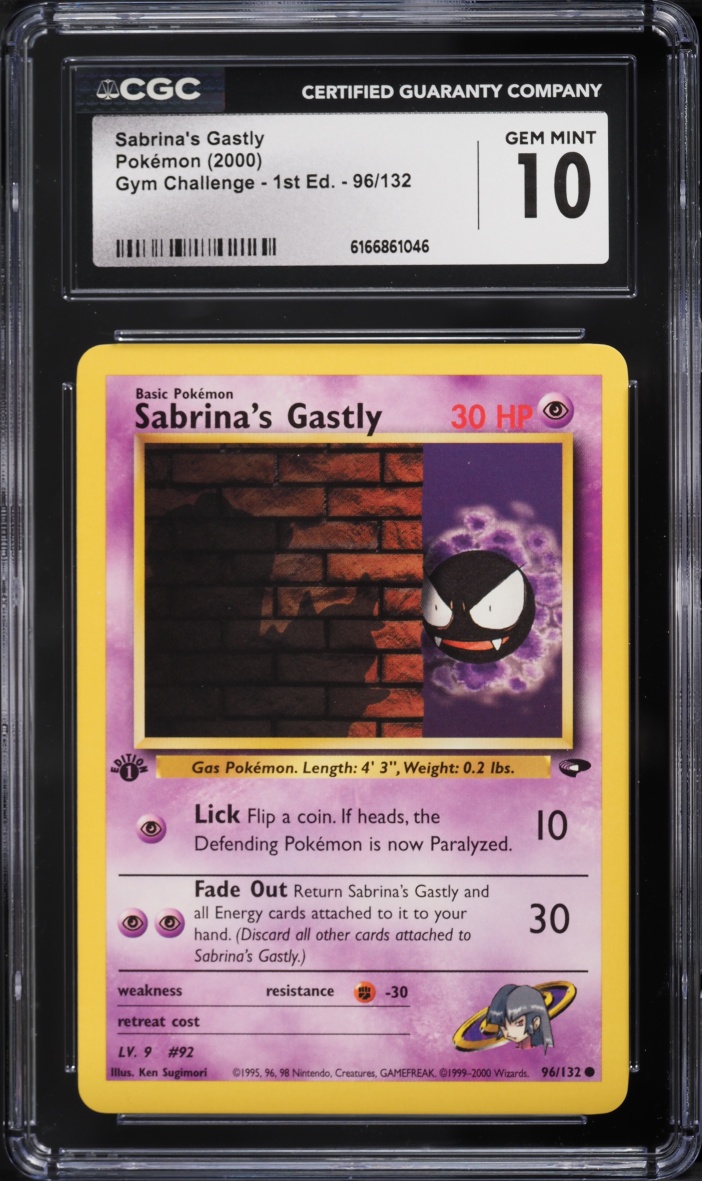 2000 Pokemon Gym Challenge 1st Edition Sabrina's Gastly #96 CGC 10 GEM MINT