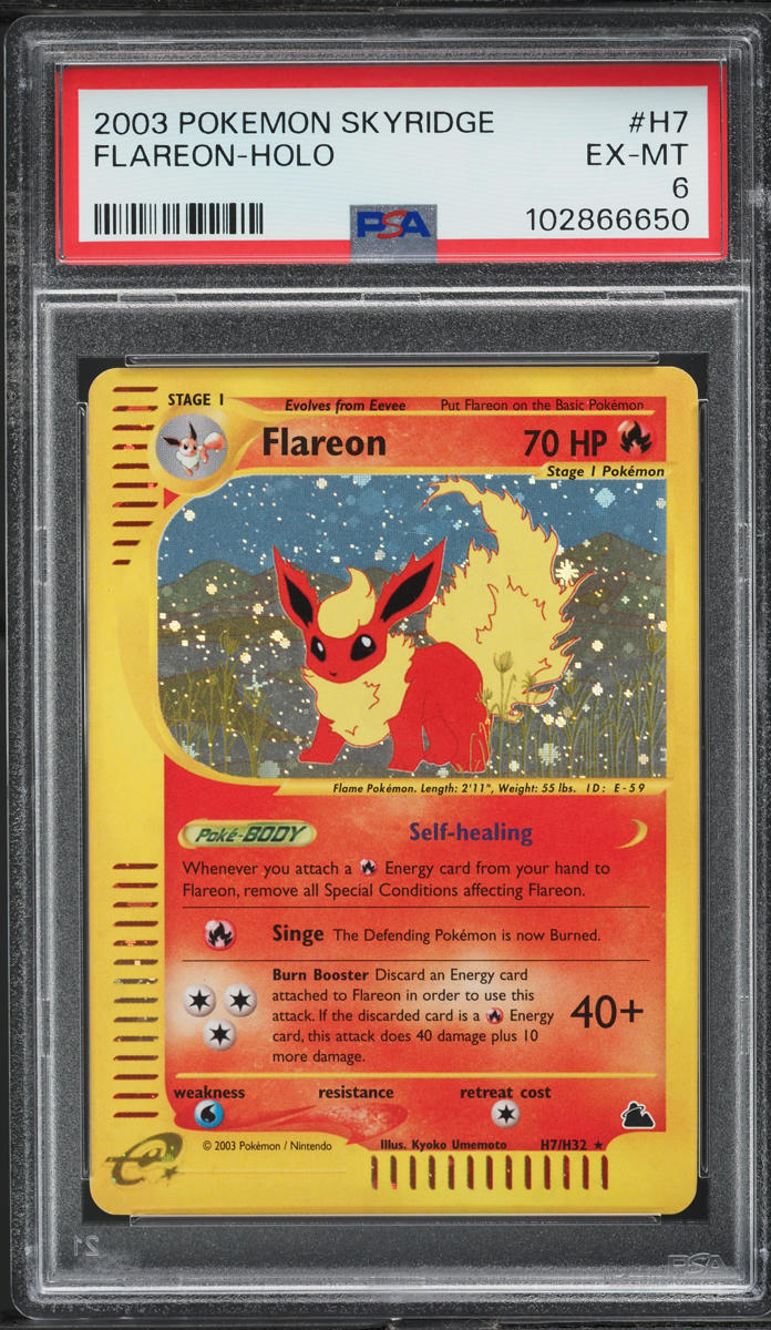 2003 Pokemon Skyridge Holo Flareon #H7 PSA 6 EXMT