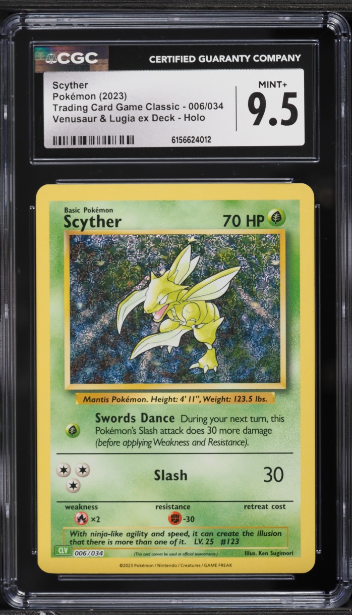2023 Pokemon TCG Classic Collection Venusaur & Lugia Ex Deck Holo Scyther #6 CGC 9.5 MINT+