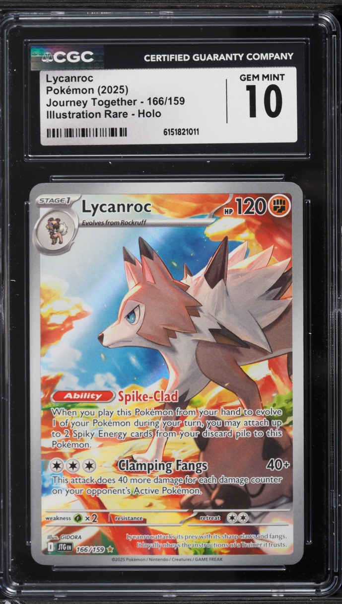 2025 Pokemon Scarlet & Violet Journey Together IR Lycanroc #166 CGC 10 GEM MINT